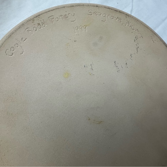 Cagle Road Hand Thrown Pottery Butter Yellow Ruffled Flat Bowl - Picture 4 of 4